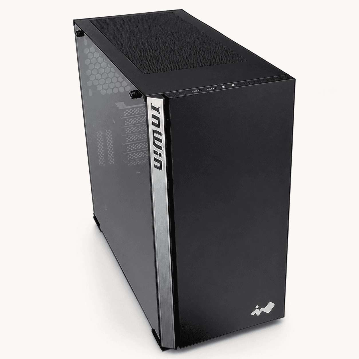 Черный корпус InWin 216 с верхней сеткой и фронтальной панелью