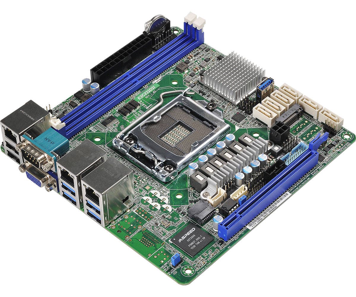 Внутренняя компоновка ASRock Rack E3C232D2I