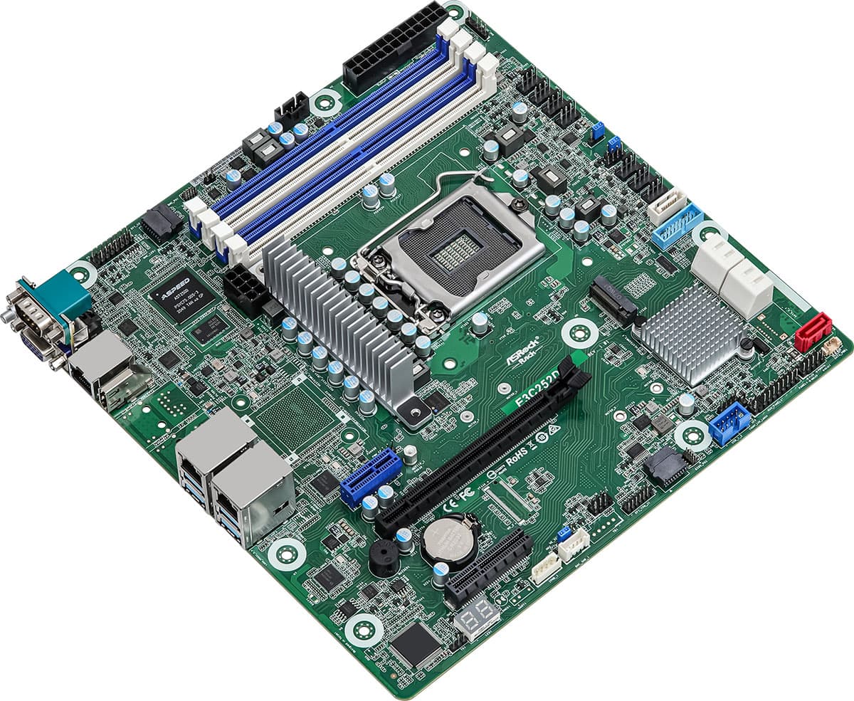Внутренняя компоновка ASRock Rack E3C252D4U