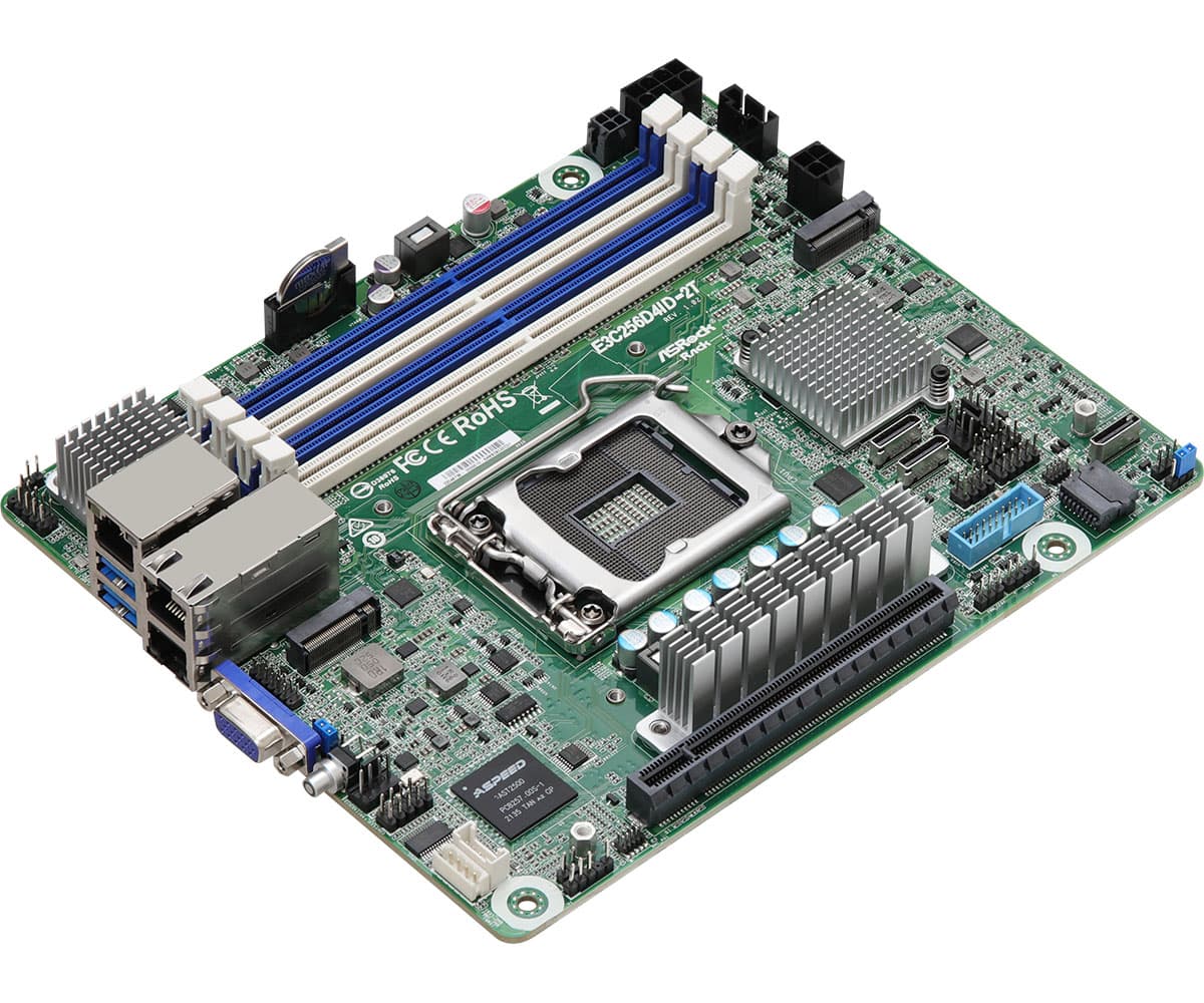Внутренняя компоновка ASRock Rack E3C256D4ID-2T