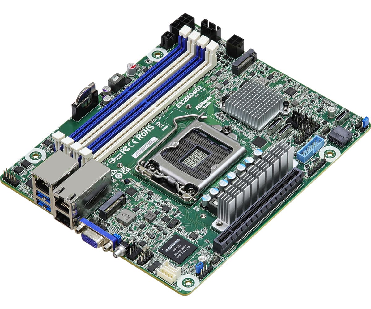 Внутренняя компоновка ASRock Rack E3C256D4ID2