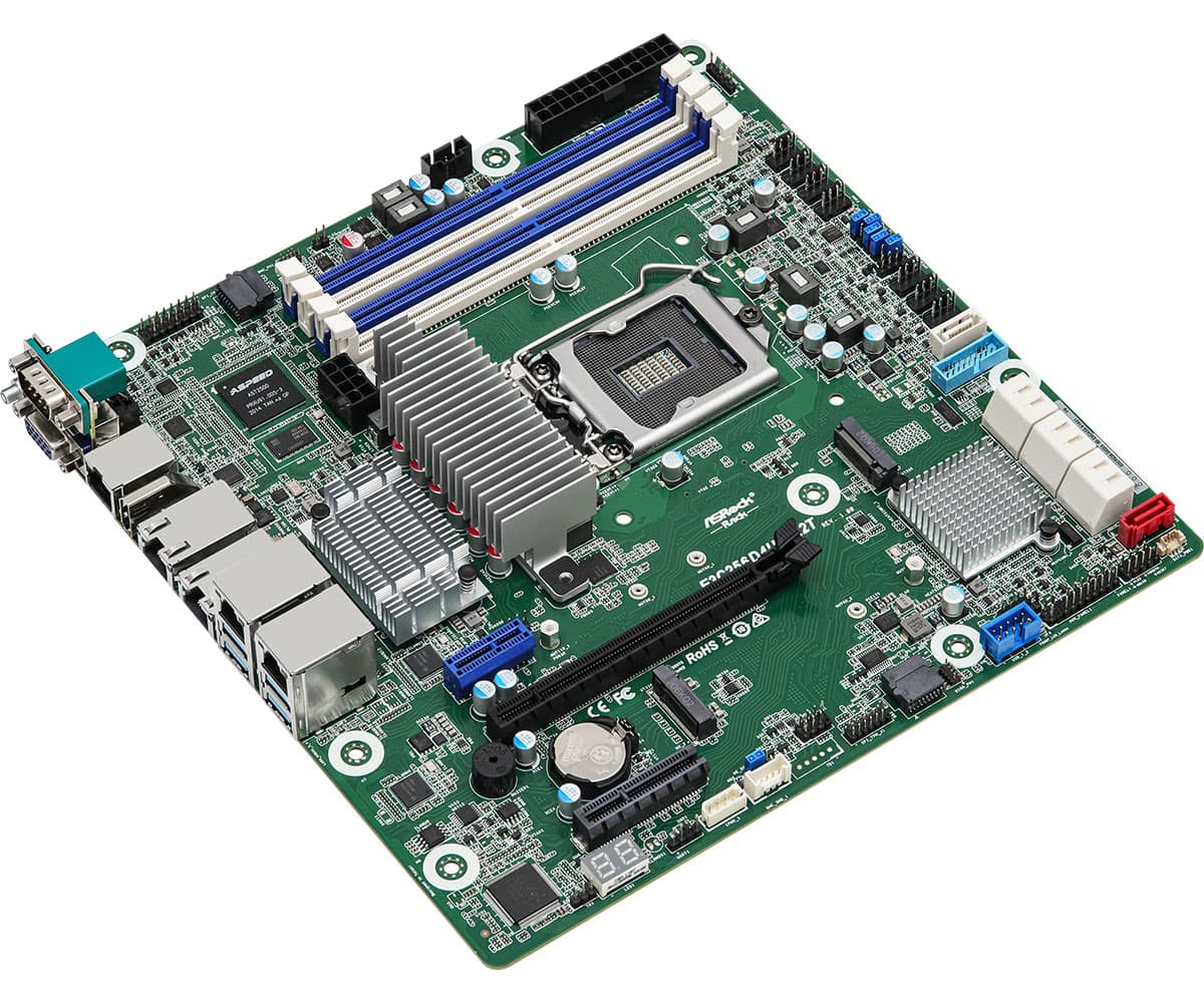 Внутренняя компоновка ASRock Rack E3C256D4U-2L2T