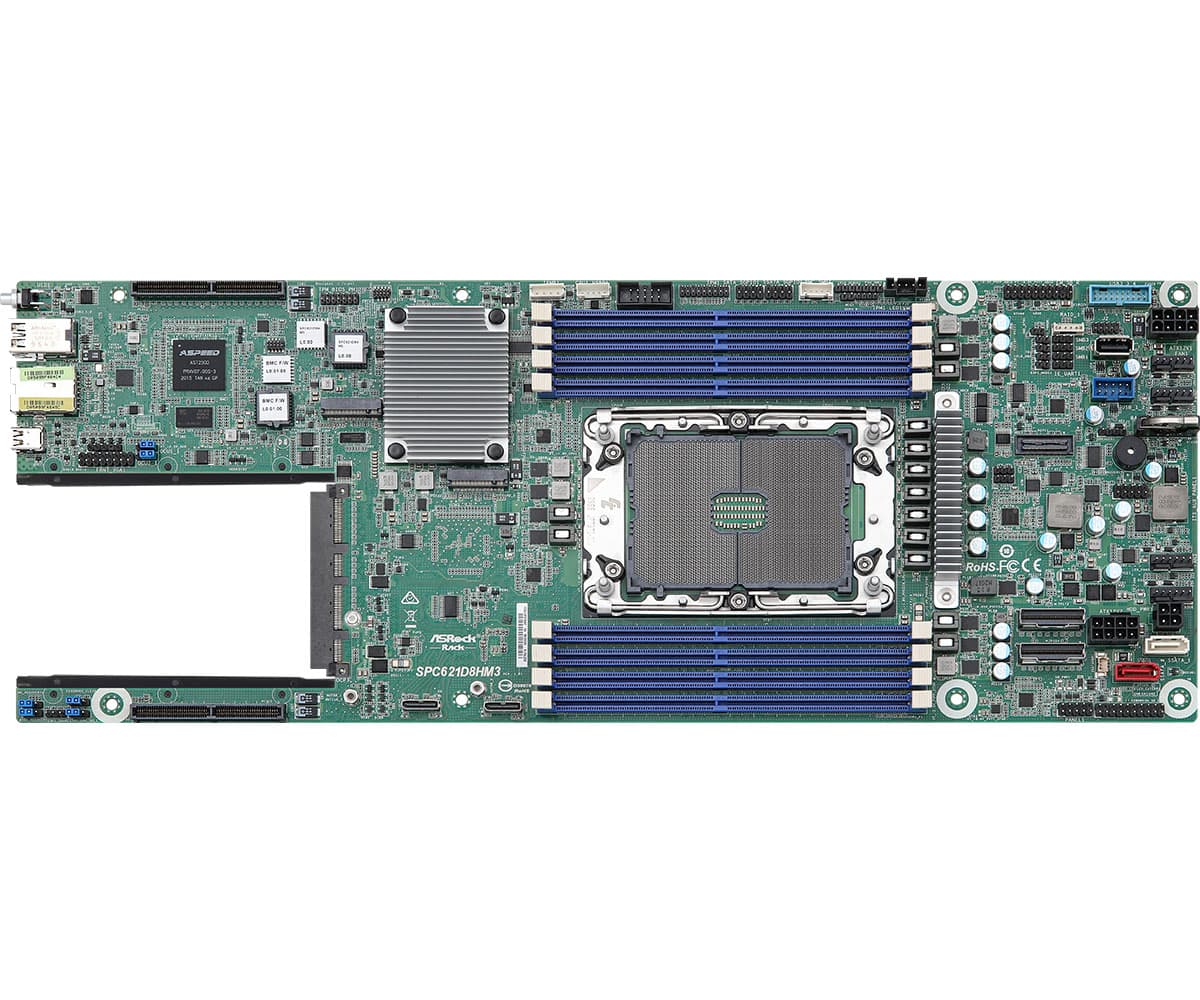 Внутренняя компоновка ASRock Rack SPC621D8HM3