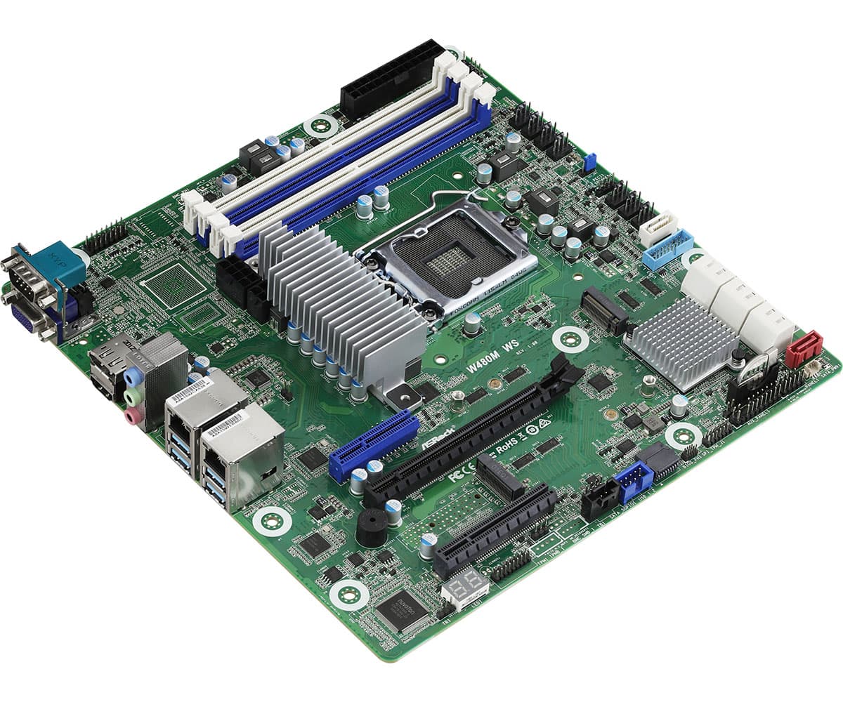 Внутренняя компоновка ASRock Rack W480M WS