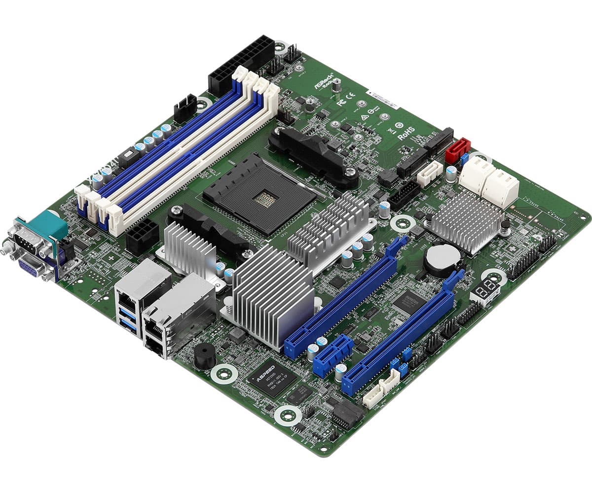 Внутренняя компоновка ASRock Rack X470D4U2-2T